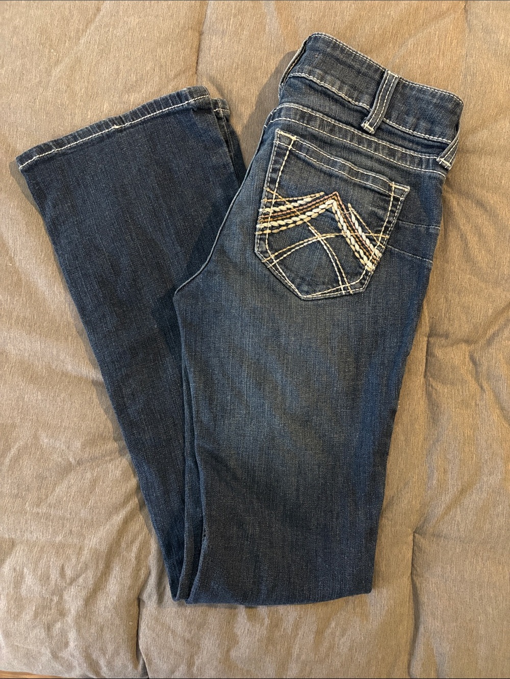 Ariat Dark Blue Bootcut Jeans with Embroidered Pocket